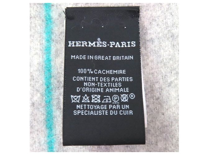 Hermès HERMES Neo Rocabar Cashmere Schal mit Lederlogo-Patch - Ansicht 8