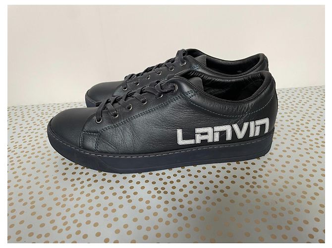 Sneakers Lanvin in pelle nere da uomo Nero - vista 2