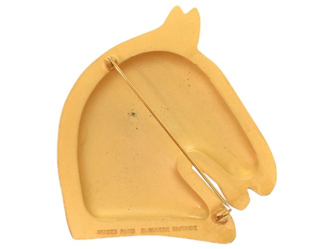 Spilla a forma di cavallo placcata in oro Hermès D'oro - vista 2