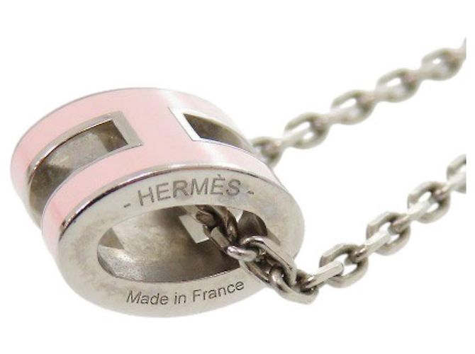 Colar de metal Hermès Mini Pop Ash H Prata Rosa - vista 5