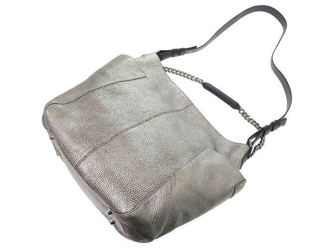 Borsa a spalla in pelle argento Jimmy Choo Nero - vista 5