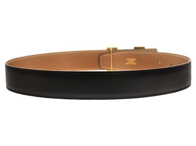 Hermès Constance Reversible Gürtel Leder Mittel Schwarz - Ansicht 2