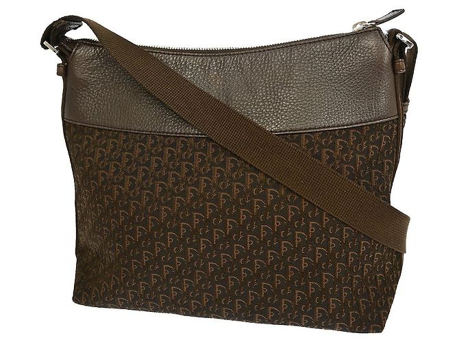 Borsa a spalla Trotter in tela Christian Dior Marrone - vista 2