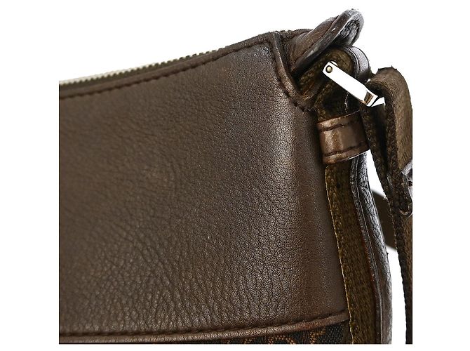 Borsa a spalla Trotter in tela Christian Dior Marrone - vista 7