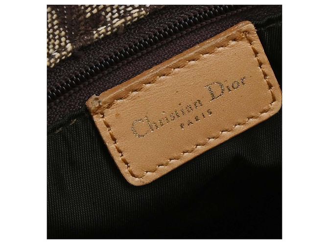 Borsa Trotteur in tela Christian Dior Marrone - vista 4