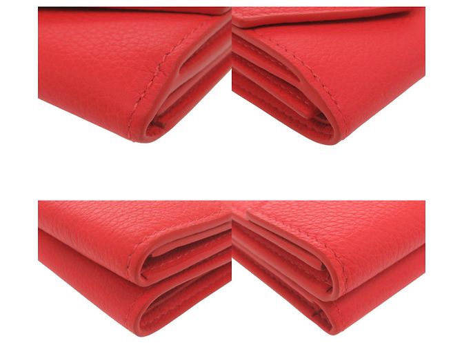 Rotes Leder-Trifold-Portemonnaie von Louis Vuitton - Ansicht 4