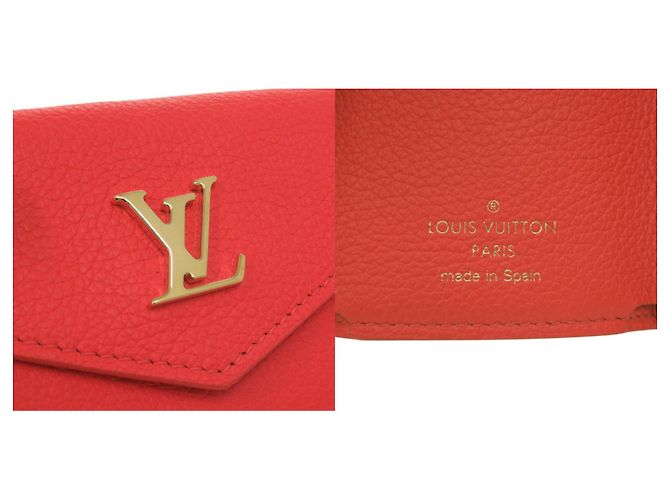 Rotes Leder-Trifold-Portemonnaie von Louis Vuitton - Ansicht 8