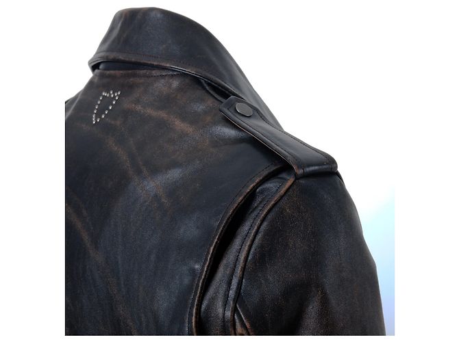 Autre Marque Lederjacke Hollywood Trading Company Braun - Ansicht 5