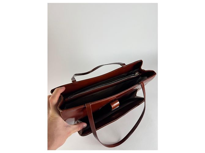 Sac en cuir vintage Jil Sander marron - vue 2
