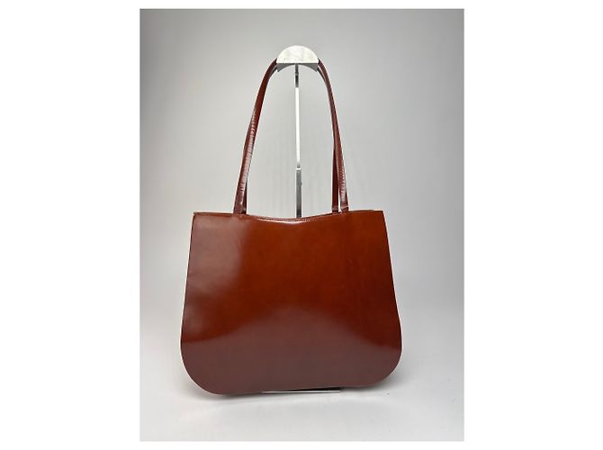 Sac en cuir vintage Jil Sander marron - vue 3
