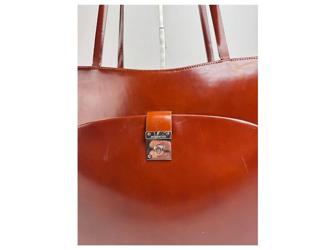 Sac en cuir vintage Jil Sander marron - vue 6
