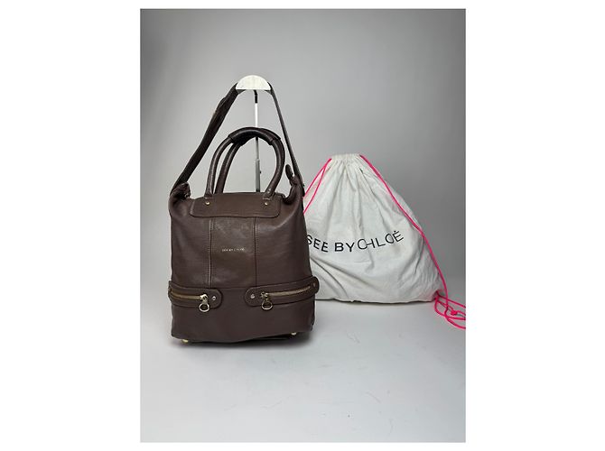Chloé Vintage Chloe 2Way Lederhandtasche braun - Ansicht 12