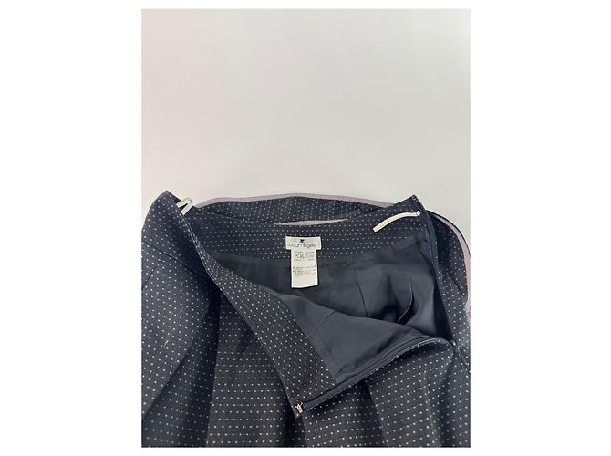 Gonna Vintage Courreges Nera Bianca 36/S Nero - vista 10