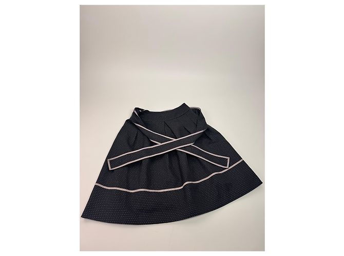 Gonna Vintage Courreges Nera Bianca 36/S Nero - vista 4
