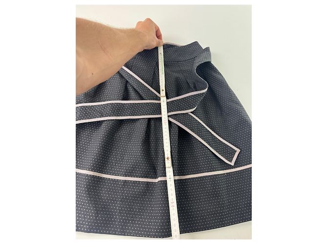 Gonna Vintage Courreges Nera Bianca 36/S Nero - vista 7