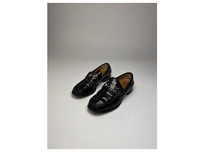 Vintage Gucci Lackleder Slipper Schwarz EU37 - Ansicht 9