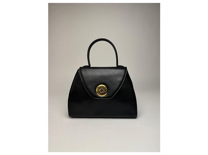 Vintage Givenchy Schlangenprägung Lederhandtasche Schwarz - Ansicht 13