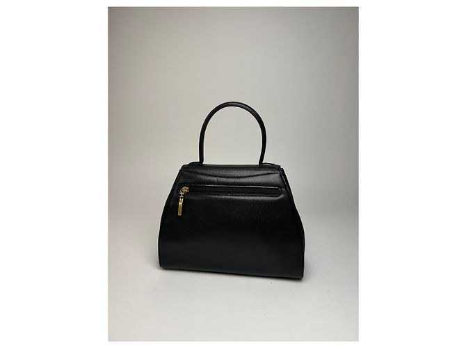 Vintage Givenchy Schlangenprägung Lederhandtasche Schwarz - Ansicht 14
