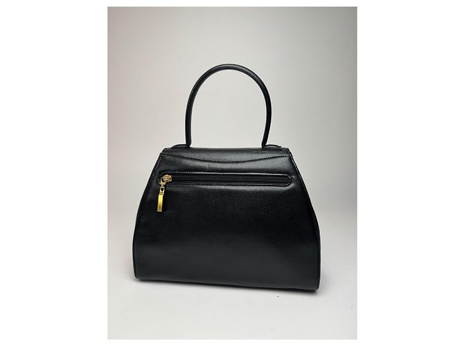Vintage Givenchy Schlangenprägung Lederhandtasche Schwarz - Ansicht 2