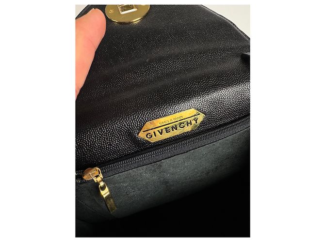 Vintage Givenchy Schlangenprägung Lederhandtasche Schwarz - Ansicht 4