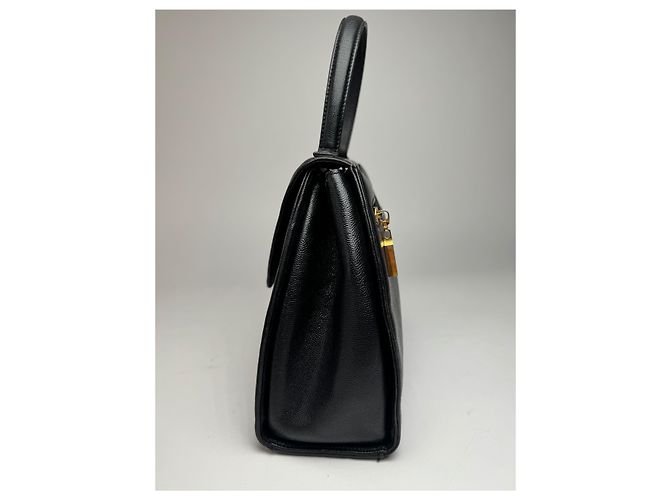 Vintage Givenchy Schlangenprägung Lederhandtasche Schwarz - Ansicht 6