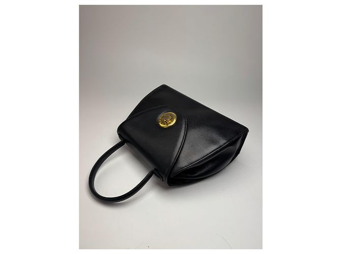 Vintage Givenchy Schlangenprägung Lederhandtasche Schwarz - Ansicht 7
