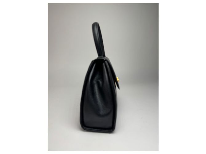 Vintage Givenchy Schlangenprägung Lederhandtasche Schwarz - Ansicht 8