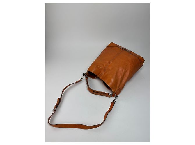 Vintage Givenchy 2Way Leather Handbag Orange - view 10