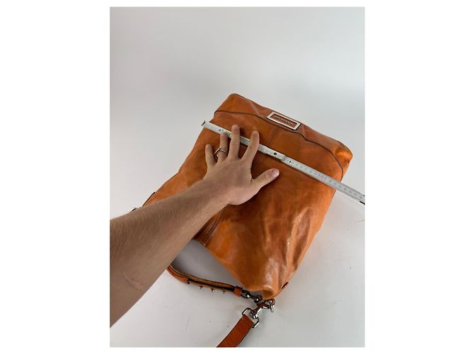 Vintage Givenchy 2Way Leather Handbag Orange - view 11