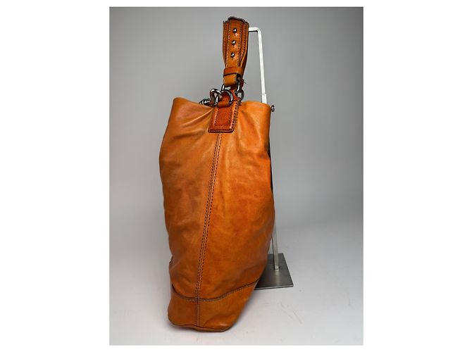Vintage Givenchy 2Way Leather Handbag Orange - view 6