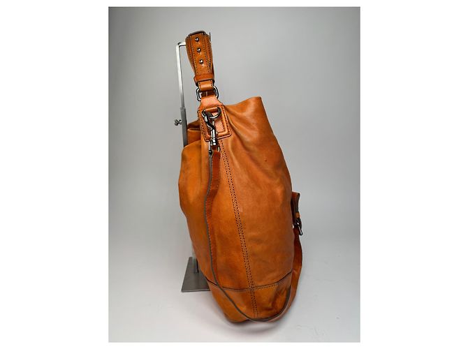 Vintage Givenchy 2Way Leather Handbag Orange - view 8