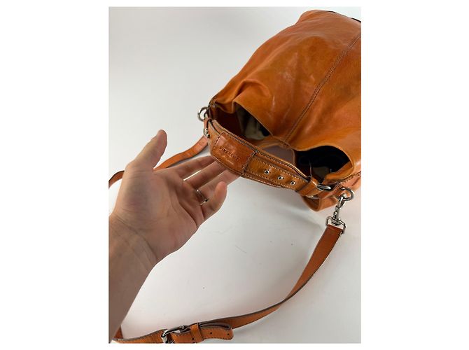 Vintage Givenchy 2Way Leather Handbag Orange - view 9