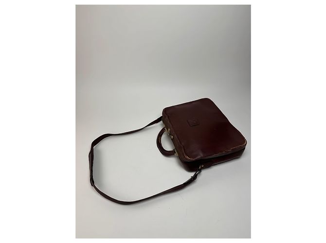 Triomphe Céline Vintage Celine Paris 2Way Leder Reisetasche Braun - Ansicht 11