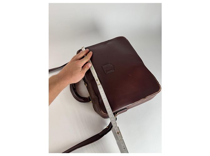 Triomphe Céline Vintage Celine Paris 2Way Leder Reisetasche Braun - Ansicht 12