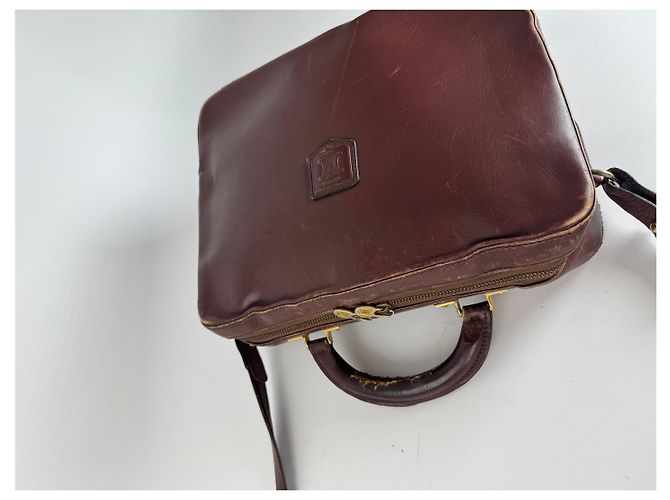 Triomphe Céline Vintage Celine Paris 2Way Leder Reisetasche Braun - Ansicht 13