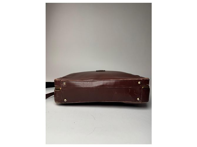 Triomphe Céline Vintage Celine Paris 2Way Leder Reisetasche Braun - Ansicht 14