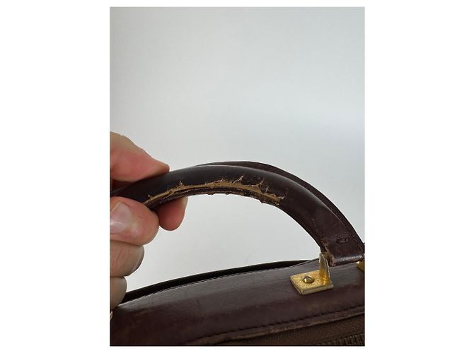 Triomphe Céline Vintage Celine Paris 2Way Leder Reisetasche Braun - Ansicht 15