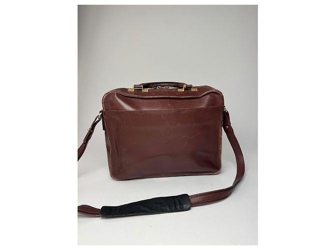 Triomphe Céline Vintage Celine Paris 2Way Leder Reisetasche Braun - Ansicht 2