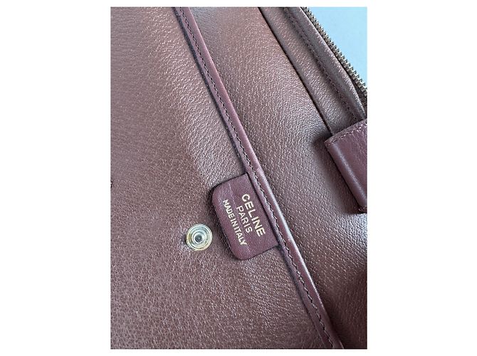 Triomphe Céline Vintage Celine Paris 2Way Leder Reisetasche Braun - Ansicht 4