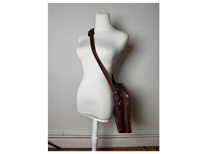 Triomphe Céline Vintage Celine Paris 2Way Leder Reisetasche Braun - Ansicht 7
