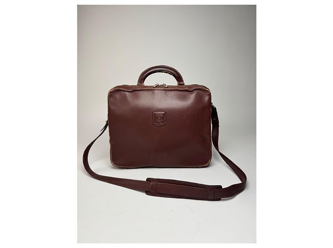 Triomphe Céline Vintage Celine Paris 2Way Leder Reisetasche Braun - Ansicht 8