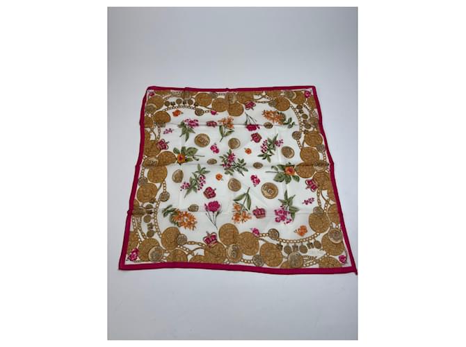 Céline Sciarpa Barocca Vintage Celine Oro Rosso Multicolore - vista 4