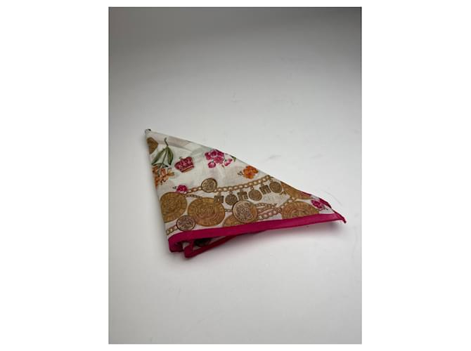 Céline Sciarpa Barocca Vintage Celine Oro Rosso Multicolore - vista 7