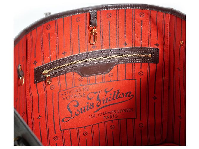 Louis Vuitton Neverfull MM Damier Ebene Marrone - vista 11