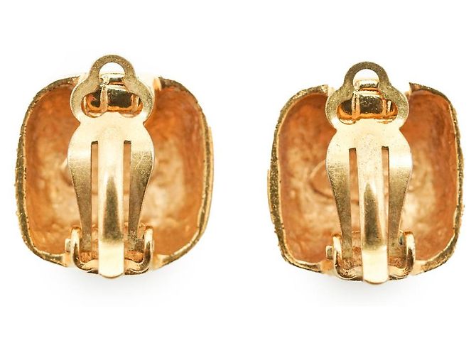 Chanel Orecchini a clip quadrati CC D'oro - vista 2