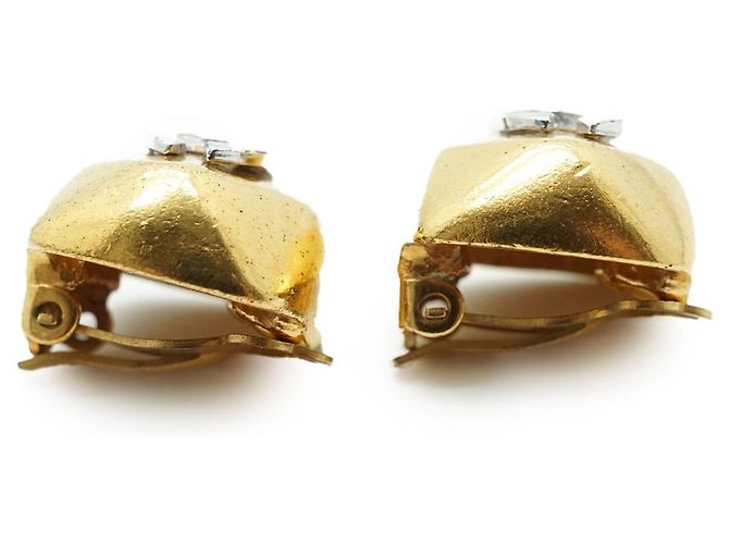Chanel Orecchini a clip quadrati CC D'oro - vista 6
