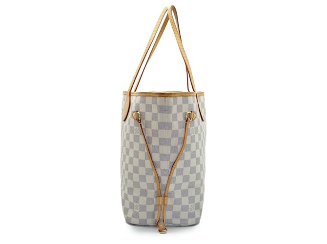 Louis Vuitton Neverfull MM Damier Azur Bianco - vista 3