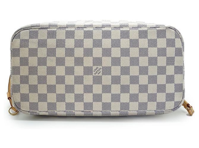 Louis Vuitton Neverfull MM Damier Azur Bianco - vista 5