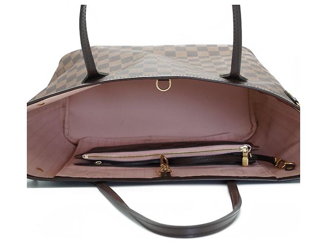 Louis Vuitton Ballerine Neverfull MM Damier Ebene Rose Marrone - vista 9