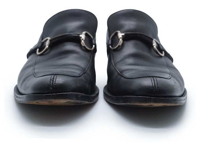 Gucci Scarpe in pelle Horsebit per uomini 8 1/2 E Nero - vista 3